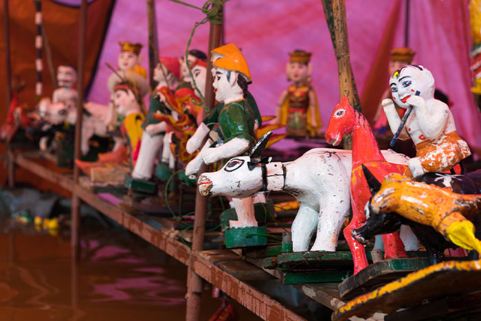 A traditional water puppet show